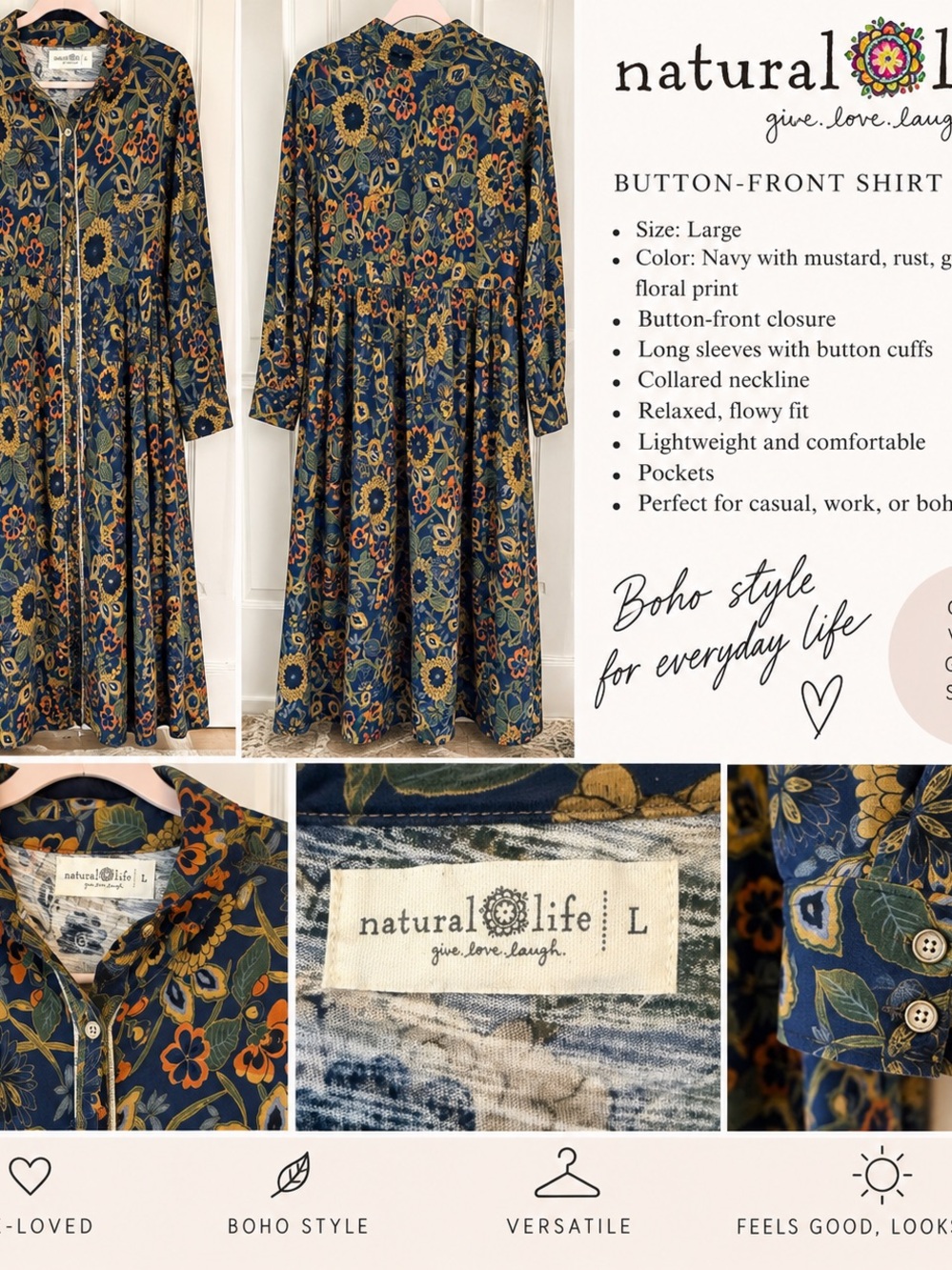 Button-front floral dress